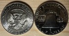1963 Franklin Half Dollar Gem Pf Dcam   1964 Kennedy Half Dollar Ms - 90  Silver