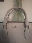 Kate Spade New York Gray Satchel Top Handle Zip Logo Silver Hardware Strap