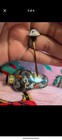 Chinese Painted  Bottle W  Figure   Floral Design  Stopper  Spoon  Chain