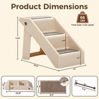 Foldable Dog Stairs 3 Step Pet Ramp With Non-slip Mats For Senior Dogs Cats