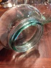 Vintage Glass Apothecary Canister Pumpkin Shape Light Green Heavy 14  Tall