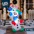 Joiedomi 6 Ft Christmas Inflatable Decoration Stacked Snowman With Build-in Leds