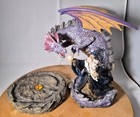 Unique  Never Used Hand Painted Dragon And Wizard Incense Burner