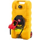 15 Gallon Fuel Caddy Gas Tank W pump Hose Diesel Gasoline Can Transfer 7 5 L min