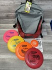 Innova Discover Backpack Disc Golf Bag Red Grey With 4 Discs Starter Set New