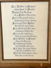 The Lords Prayer Hand Embroidered Framed Art Large 17    X 15    Vtg 1960s Handmade