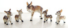 Vintage Porcelain Miniature Lot Of Four Donkey   Four Baby Donkey Figurines