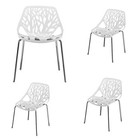 4pcs Bird s Nest Style Lounge Chair White