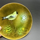 Vtg Norman Brumm Yellow Bird Enamel On Copper Plate 6    Signed  l read 