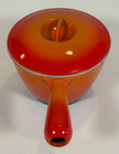 Vintage Le Creuset Windsor Sauce Fondue Pot Enameled Cast Iron Flame Orange