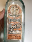 Antique Montrose Farm Brand Pickles Bottle Johnston   Son New York Labeled 1880s
