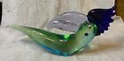Vtg Murano Blown Glass Toucan Figurine  Lilac Beak Greenest Blue Look