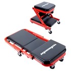 480lbs 6 Wheel Foldable Mechanics Z Creeper Seat Rolling Chair Garage Work Stool