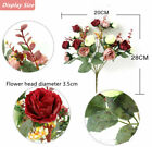 Artificial Rose Flower Bouquet Fake Floral Bunch For Wedding Party Home Decor
