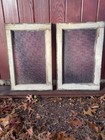 2 Antique Textured Glass Victorian Window Frames With Violet Tint
