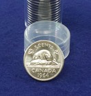 Full Roll Tube 1964 Canada Nickels Bu 40 Uncirculated 5 Cents Coins  Usa Seller