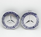 Set Of 4 Fit For Mercedes-benz Wheel Center Caps Emblem Rim Hub Cover Navy Blue