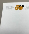 Walt Disney Productions Vintage Letterhead Sheet 50th Anniversary 1970s