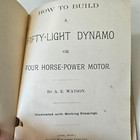 Rare 1895 Hc Book How To Build A Fifty Light Dynamo Or 4 Hp Motor