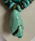 Native American Heishi Turquoise Double Strand Chunky Statement Necklace