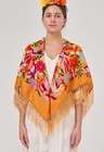  Traditional Mexican Shawl Scarf Wrap Tassel Fringes Cinco De Mayo Scarf Orange