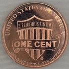 1 Oz  999 Fine Copper Round   1917 p  Lincoln Cent Shield Reverse In Capsule
