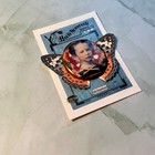Mixed Media Collage Art Card Aceo Child  Butterfly And Button Series    enchanted   