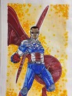 Captain America Falcon Original Comic Art Pen   Ink Avengers Marvel Soldier