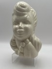 Vtg Large Lady Head Vase Planter Glamour Girl 7    Beige