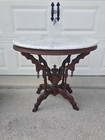 Antique Victoritan Mahogany 3-piece Marble Top Parlor Table chairs Set