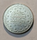 1877  1293   Ottoman Empire 20 Kurus World Silver Coin