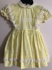 Vintage Girls Yellow Party Dress Lace Ruffles Circle Frilly Bow 3-4t  read