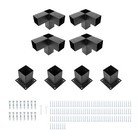 8pcs Black Powder Coated Pergola Brackets Kit 3-way Right Angle Corner Bracket
