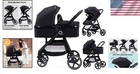 Luxury 2-in-1 Pram Stroller With Quick Folding   Adjustable Backrest For Infants