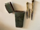 Antique Georgian Green Shagreen   Silver Mounted Draughtsman   s Etui  Circa 1790 