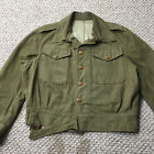 Vintage 40s Denim Jacket 42 British Army Battledress Blouse Overalls Sz  6 Ww2