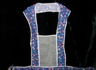 Nos Collectible Vintage 30s Floral Cotton   Sheer White Organdy Bib Apron