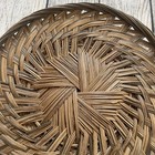 Vtg Wicker Flat Xl Basket Gallery Wall Hanging Spiral Tray Decor 18 Inches Boho