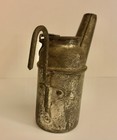 Antique Crown Trademark Tin Coal Miners Oil Wick Lamp Helmet Light Cap Lantern
