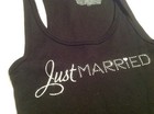 Victorias Secret Bridal Black Tank Top W  Panty  just Married  Bling Small Set