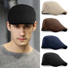 Men Ivy Flat Hat Solid Cotton Newsboy Gatsby Cap Golf Driving Irish Ascot Cabbie