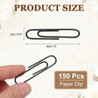 150 Pcs Pin Shape Paper Clip   2 X 0 4  Large Pin Paper Clip  Black