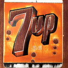 Vintage 7 Up Soda Advertising Sign - Embossed Metal - Original Cooler Machine