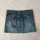 Dorothy Perkins Y2k Embroidered Denim Mini Skirt