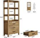 70 9  Tall Bookshelf With Drawers  Modern Wooden Bookcase With 3-tier Open Shelf