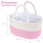 Diaper Caddy Organizer Cotton Rope Nursery Baby Basket Changing Table Organizer 