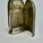 Vintage Antique Coty Silver Casket Perfume Case With Glass Bottle  cracked 