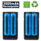 4pcs 18650 Rechargeable Li-ion Batteries  2pcs Dual Charger For Flashlights Lamp