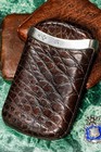 Refined English Antique Alligator Leather Sterling Silver Luxury Cigar Case