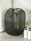 1pc Portable Mesh Laundry Hamper - Foldable Clothes Basket With Handles - New